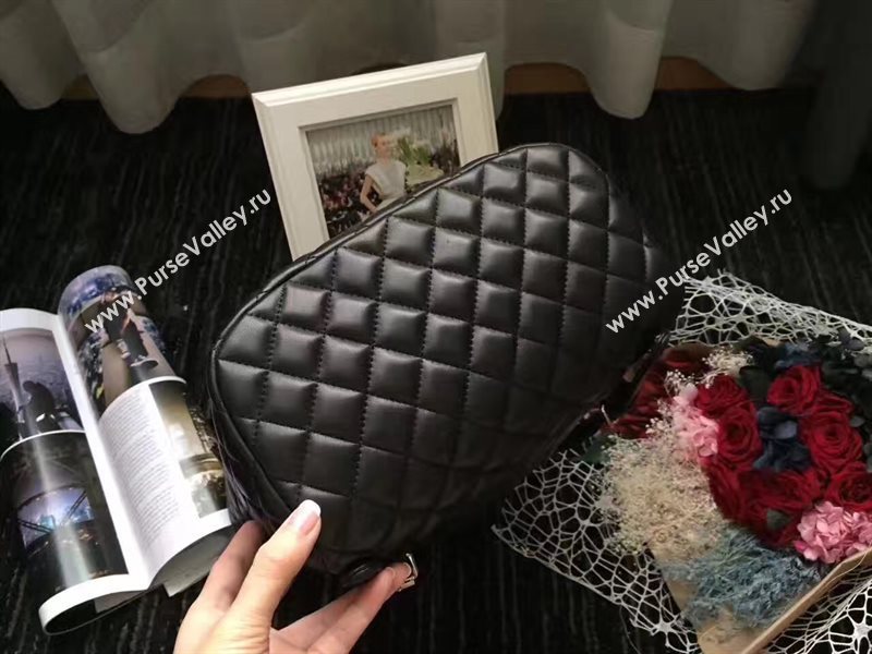 Chanel lambskin black backpack bag 6227