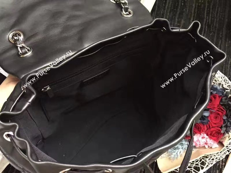 Chanel lambskin black backpack bag 6227