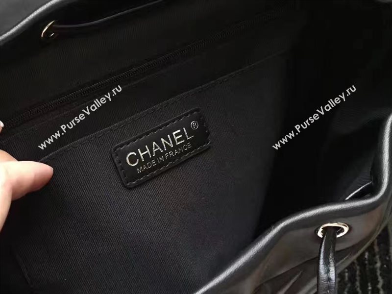 Chanel lambskin V black backpack bag 6228