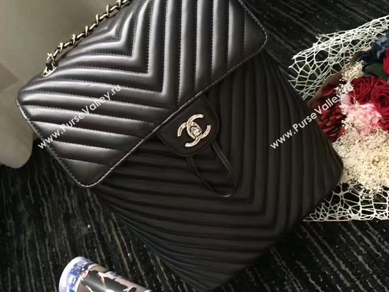 Chanel lambskin V black backpack bag 6228