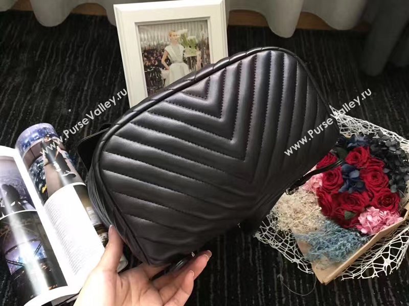 Chanel lambskin V black backpack bag 6228