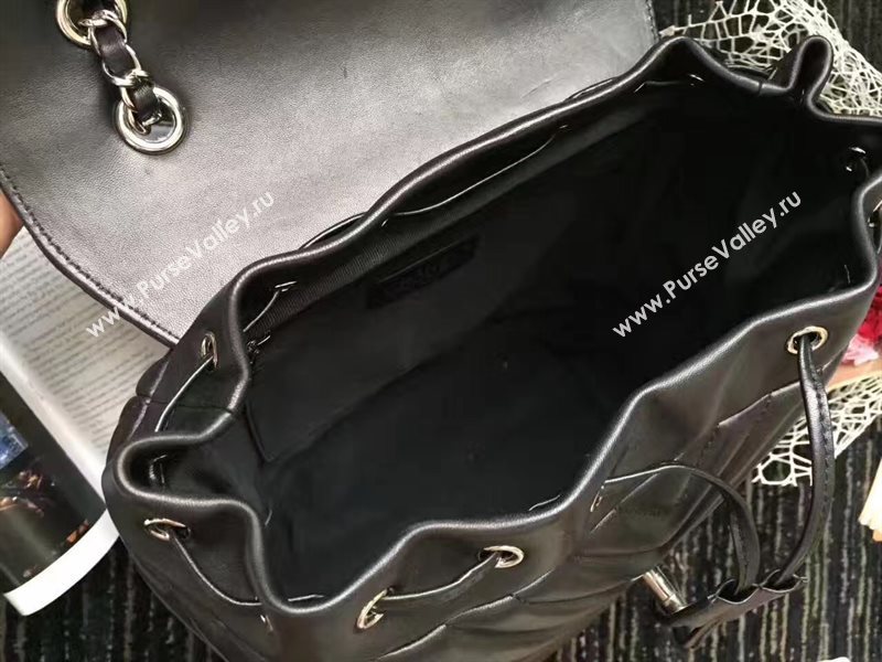 Chanel lambskin V black backpack bag 6228