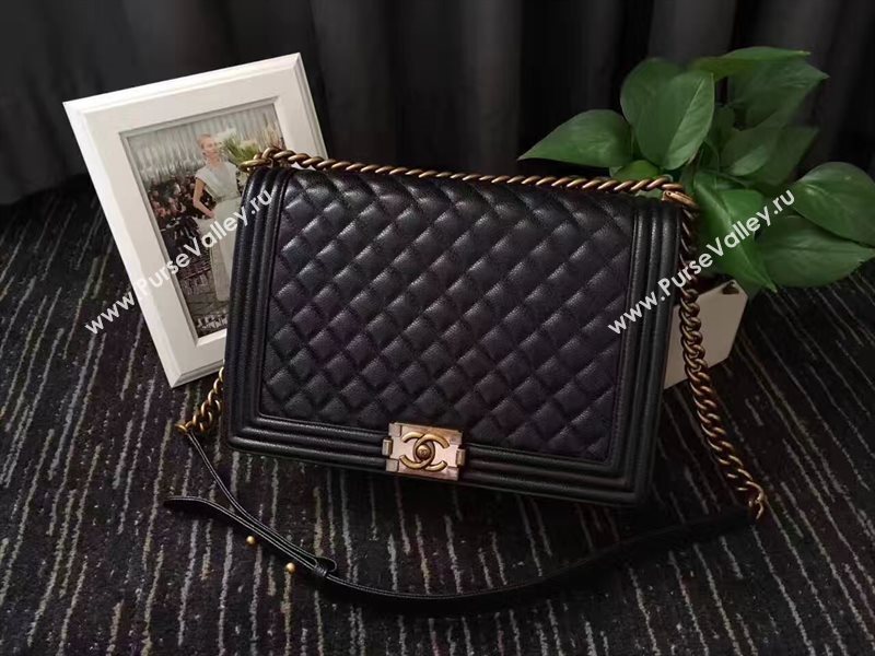 Chanel caviar lambskin large le boy hanbag black bag 6229