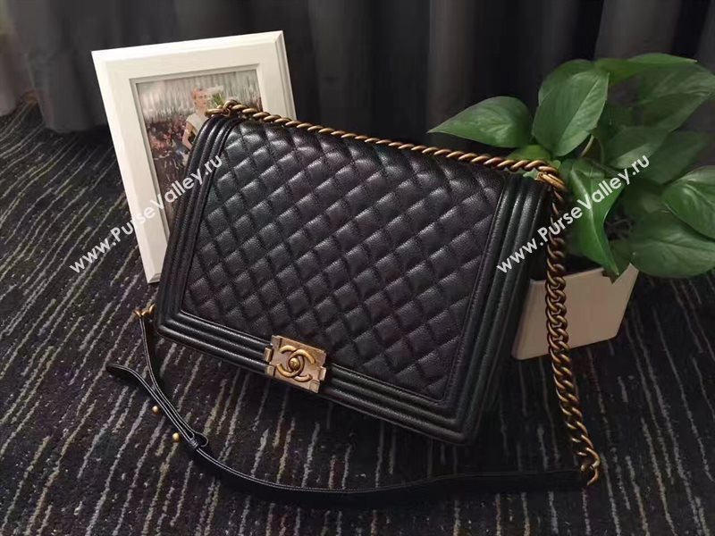 Chanel caviar lambskin large le boy hanbag black bag 6229