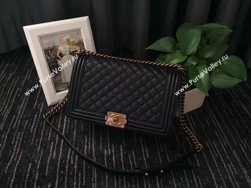 Chanel A67088 lambskin 28cm large le black boy bag 6230