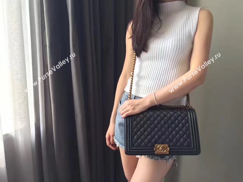 Chanel A67088 lambskin 28cm large le black boy bag 6230