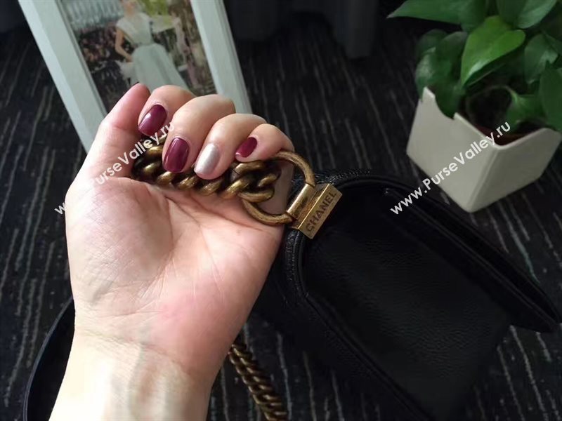 Chanel A67086 caviar lambskin medium le black boy bag 6231