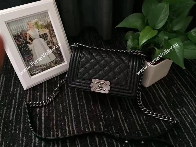 Chanel A67085 lambskin small le boy handbag black bag 6232