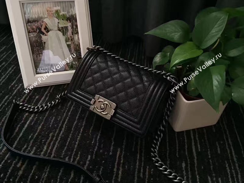 Chanel A67085 lambskin small le boy handbag black bag 6232