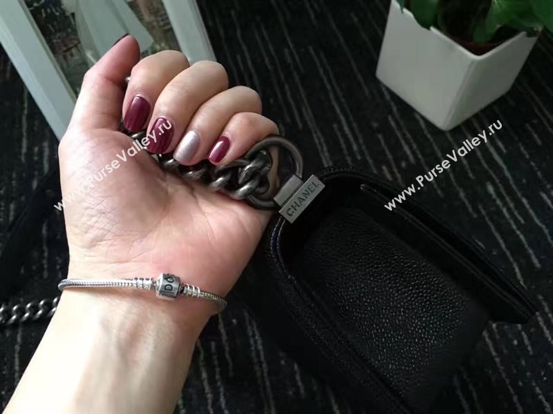 Chanel A67085 lambskin small le boy handbag black bag 6232