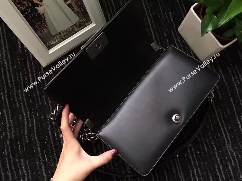 Chanel python medium le boy handbag black bag 6233