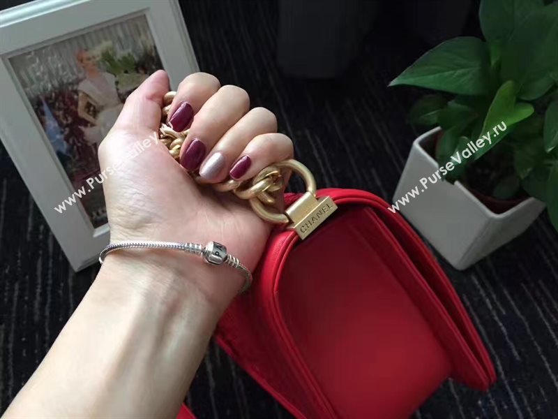 Chanel python medium le boy handbag red bag 6234