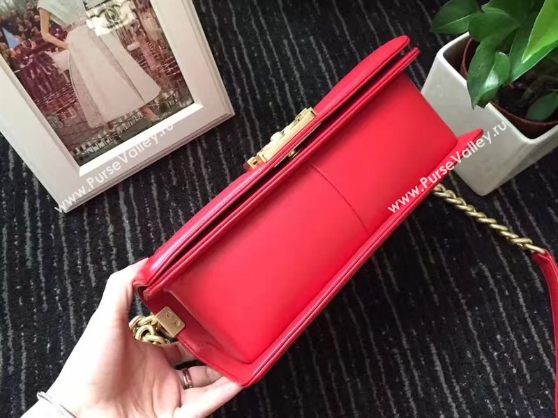 Chanel python medium le boy handbag red bag 6234