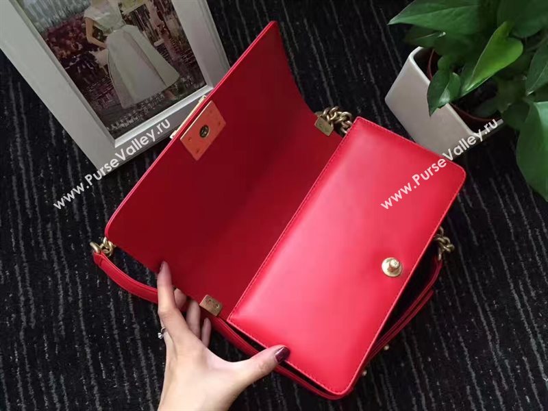 Chanel python medium le boy handbag red bag 6234