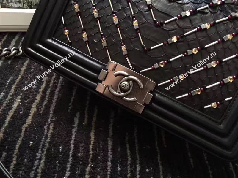 Chanel python new medium le boy handbag black bag 6235
