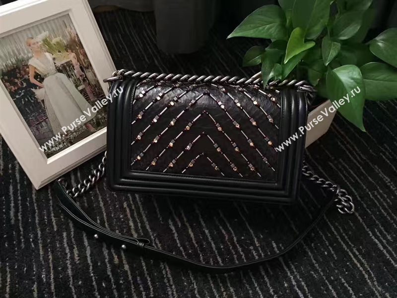 Chanel python new medium le boy handbag black bag 6235