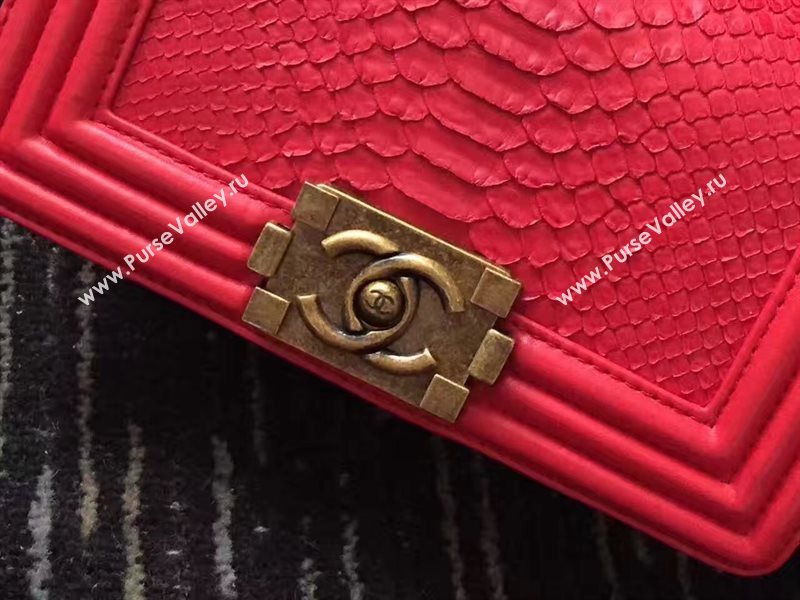 Chanel python small le boy handbag red bag 6236
