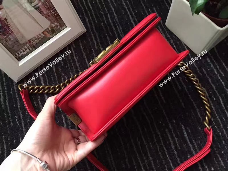 Chanel python small le boy handbag red bag 6236