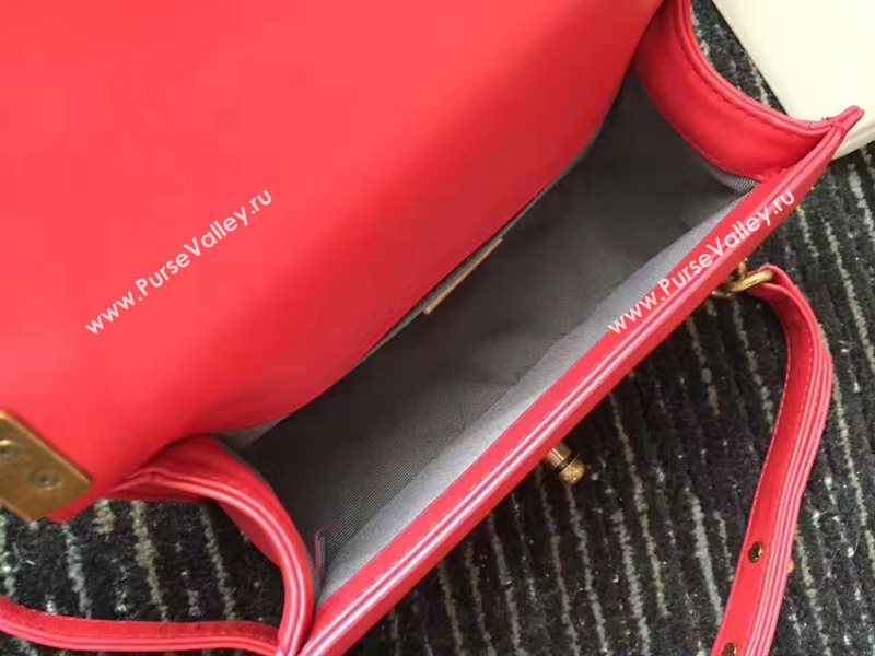 Chanel python small le boy handbag red bag 6236