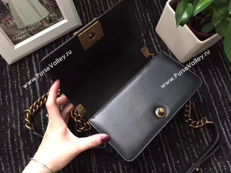 Chanel python small le boy handbag black bag 6237