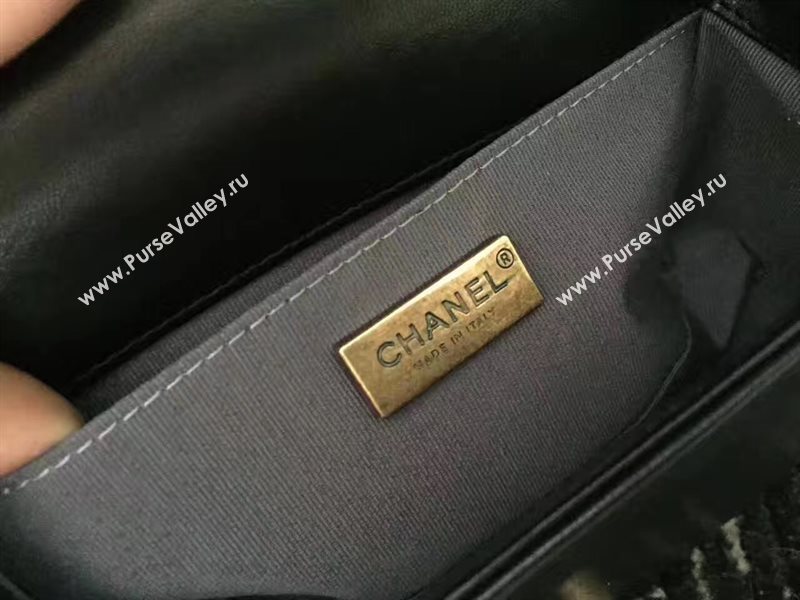 Chanel python small le boy handbag black bag 6237