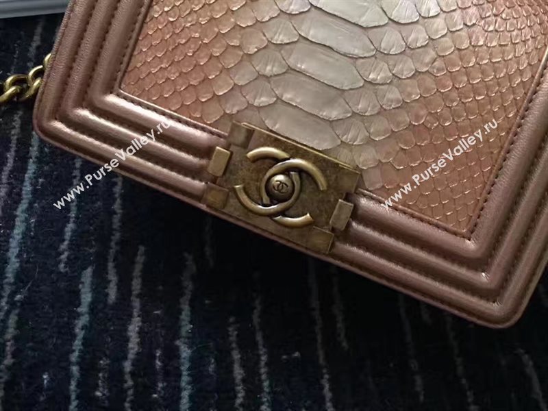 Chanel python small le boy handbag apricot bag 6238
