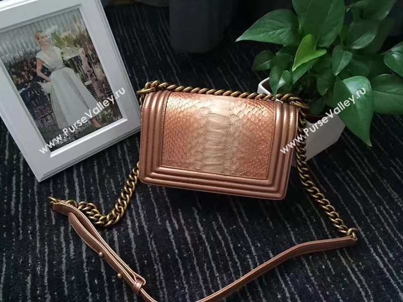 Chanel python small le boy handbag apricot bag 6238