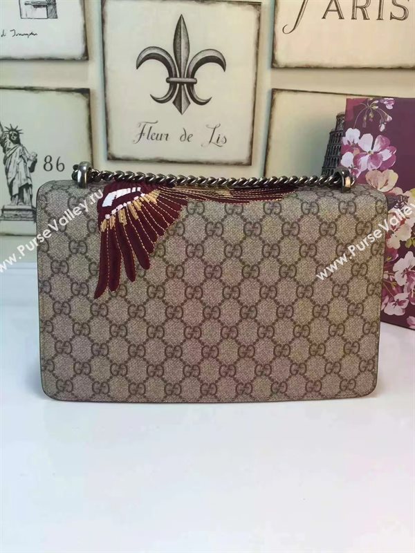 Gucci GG padlock shoulder bird gray wine v bag 6346