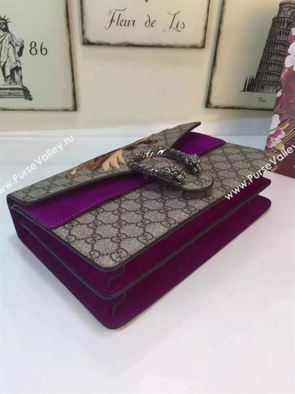 Gucci GG padlock shoulder bird gray wine v bag 6346