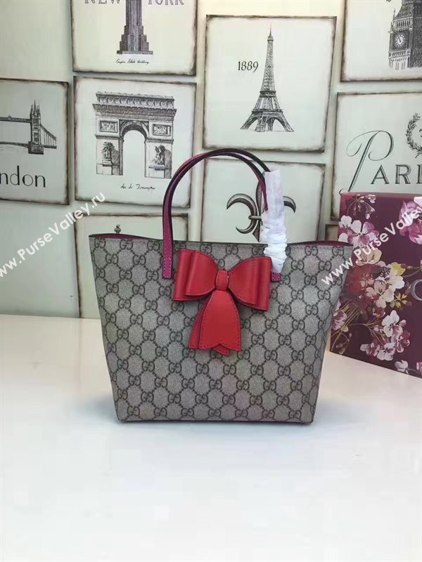 Gucci mini red bow GG handbag tote bag 6358