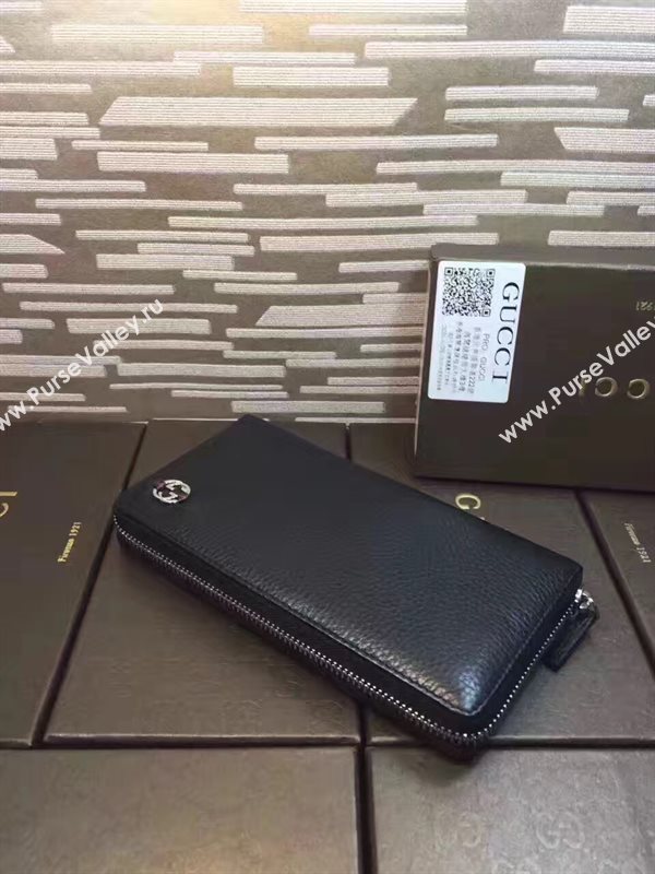 Gucci GG black wallet zipper bag 6361