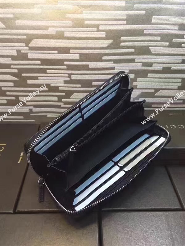 Gucci GG black wallet zipper bag 6361