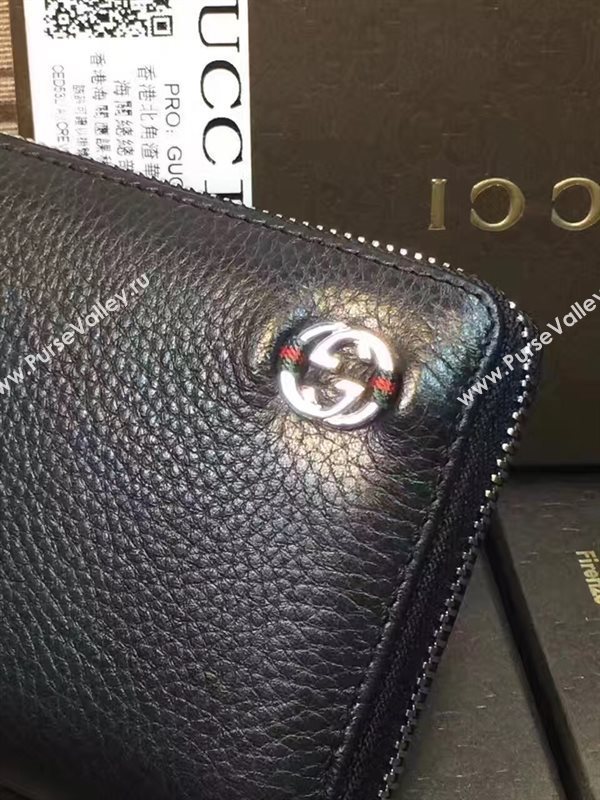 Gucci GG black wallet zipper bag 6361