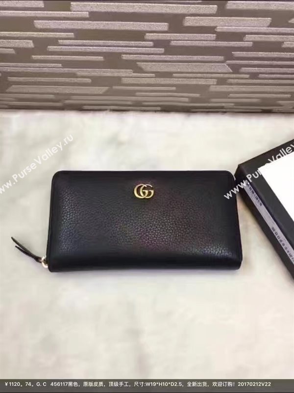 Gucci zipper black wallet GG bag 6363