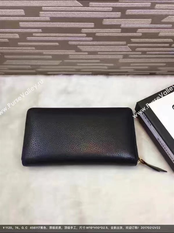 Gucci zipper black wallet GG bag 6363