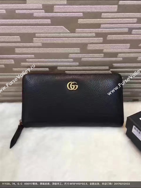 Gucci zipper black wallet GG bag 6363