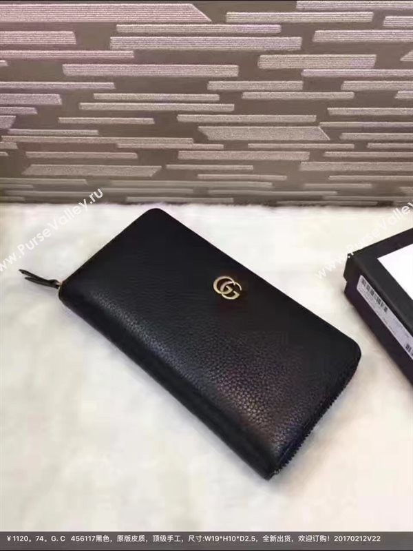 Gucci zipper black wallet GG bag 6363