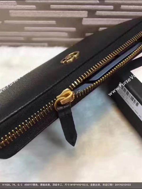 Gucci zipper black wallet GG bag 6363