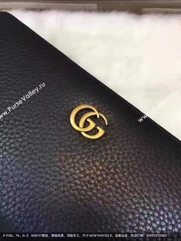 Gucci zipper black wallet GG bag 6363