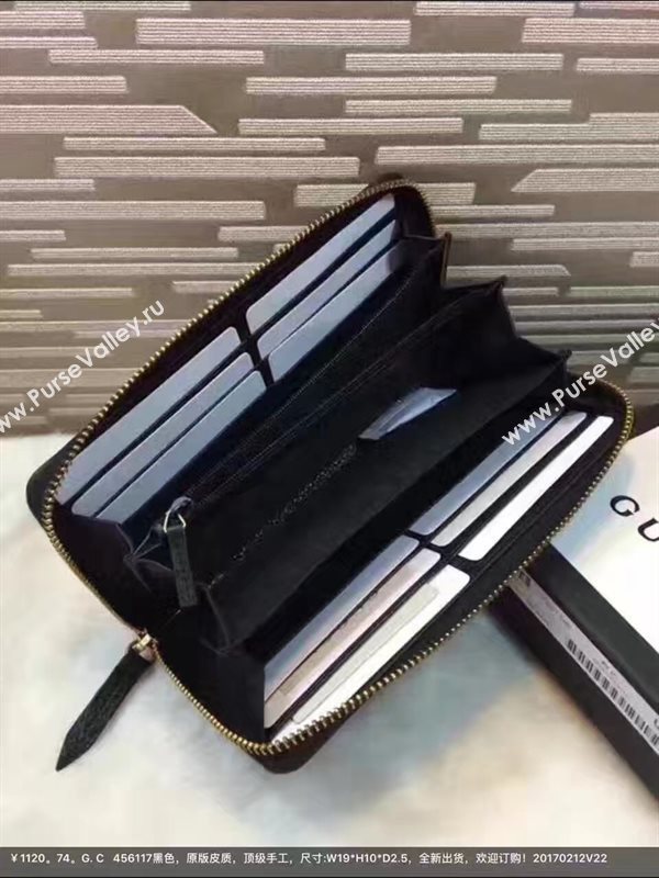 Gucci zipper black wallet GG bag 6363