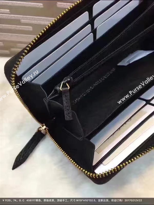 Gucci zipper black wallet GG bag 6363