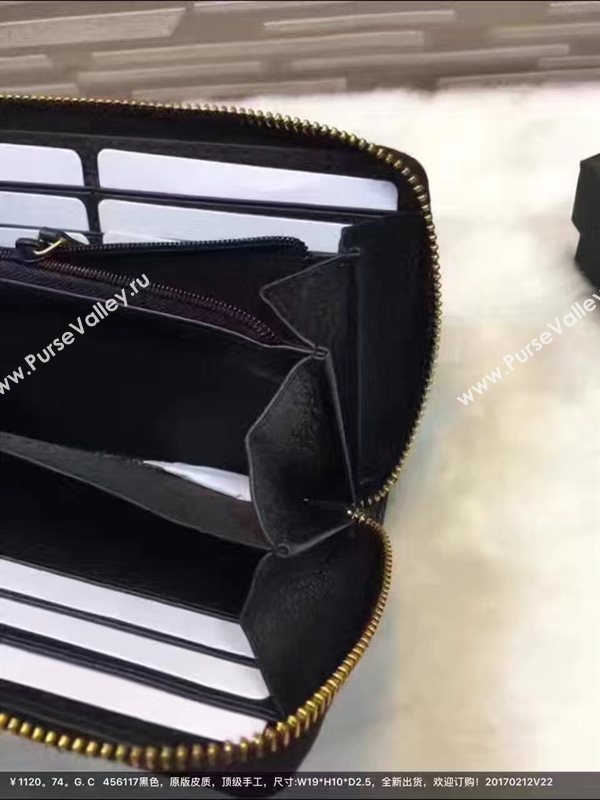 Gucci zipper black wallet GG bag 6363