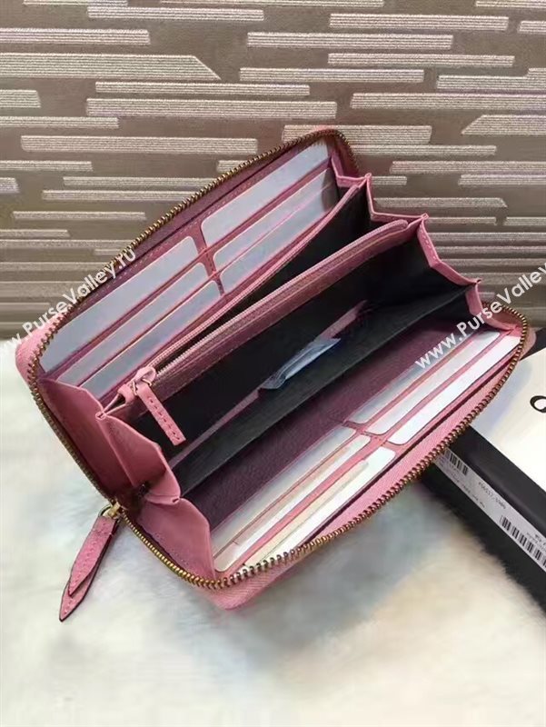 Gucci zipper pink wallet GG bag 6364