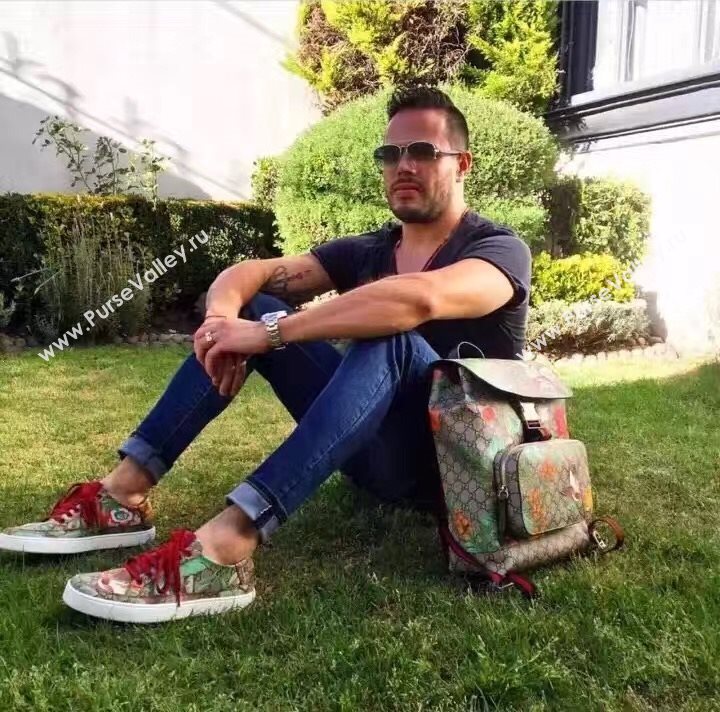 Gucci GG backpack tri color flower with bag 6366