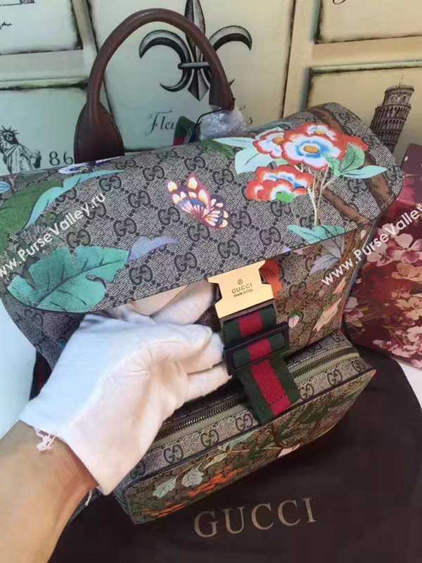 Gucci GG backpack tri color flower with bag 6366