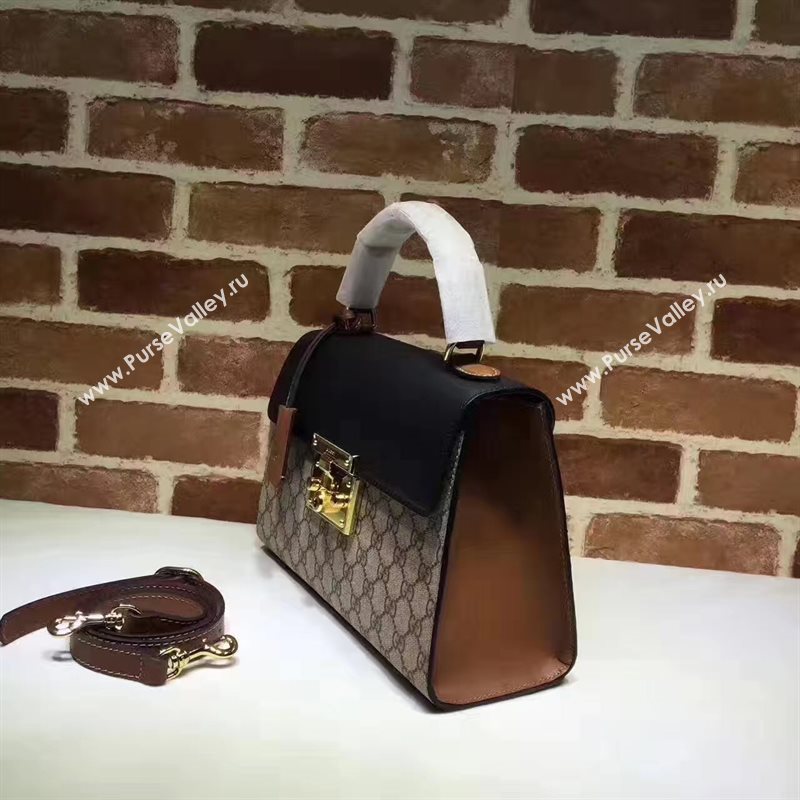 Gucci GG padlock v black flap handle top bag 6367