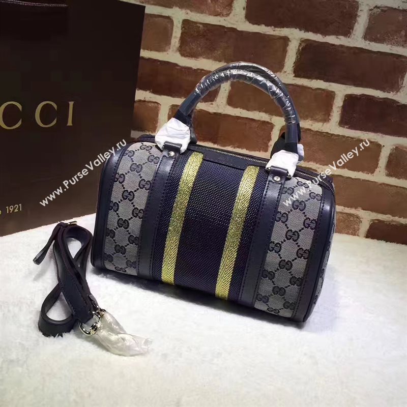 Gucci GG boston handbag gray black v bag 6369