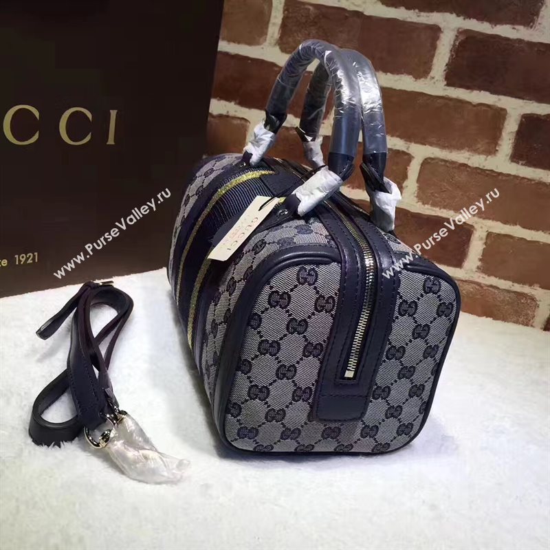 Gucci GG boston handbag gray black v bag 6369