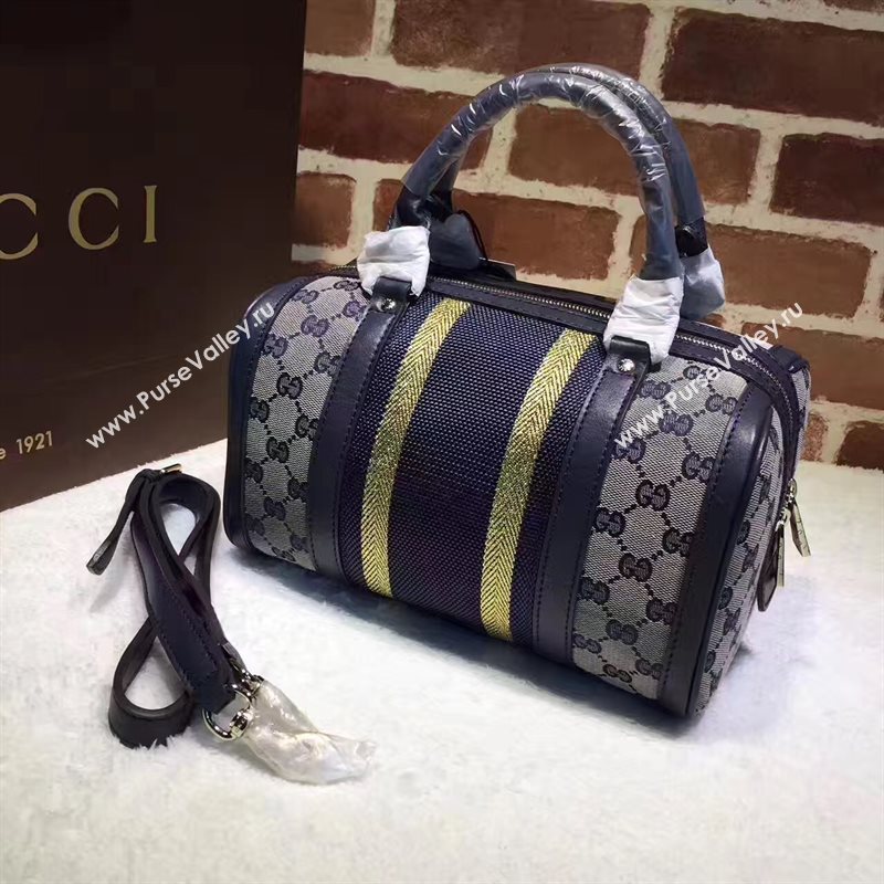 Gucci GG boston handbag gray black v bag 6369