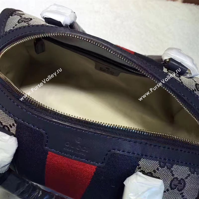 Gucci GG boston handbag gray red navy bag 6371